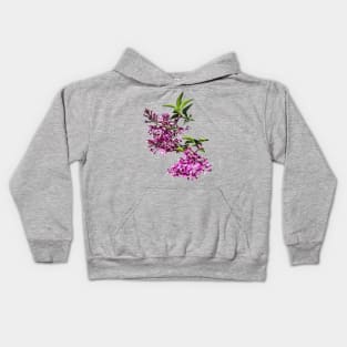 Pink Lilacs and Leaves Kids Hoodie